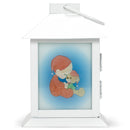 Mark Feldstein & Associates Precious Moments All is Bright White 6 x 4 Glass Steel Holiday Lantern