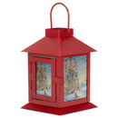Mark Feldstein & Associates Wintertime Cardinals Sleigh Red 6 x 4 Glass Steel Holiday Decorative Lantern