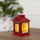 Mark Feldstein & Associates Wintertime Cardinals Sleigh Red 6 x 4 Glass Steel Holiday Decorative Lantern