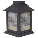 Mark Feldstein & Associates Coach Lantern Night Before Black 6 x 4 Glass and Steel Metal Holiday Figurine