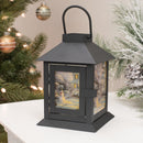 Mark Feldstein & Associates Coach Lantern Night Before Black 6 x 4 Glass and Steel Metal Holiday Figurine