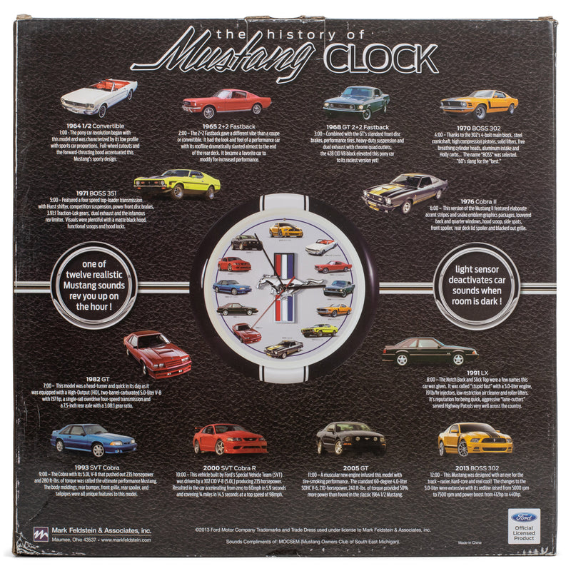 Mark Feldstein & Associates History of Mustang Sound Wall Clock, 13 Inch Black