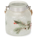 Cardinal LED Winter White 6 x 4 Nordic Glass Holiday Candle Lantern Canister
