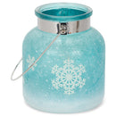 Mark Feldstein & Associates String Lights LED Iced Aqua Blue 6 x 4 Nordic Glass Holiday Lantern Canister