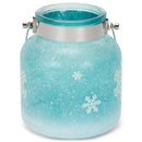 Mark Feldstein & Associates String Lights LED Iced Aqua Blue 6 x 4 Nordic Glass Holiday Lantern Canister