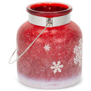 Mark Feldstein & Associates Snowflake String Lights LED Red 6 x 4 Nordic Glass Holiday Lantern Canister