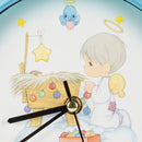 Mark Feldstein Peace On Earth Precious Moments Blue 8 x 8 Acrylic Holiday Hanging Wall Clock