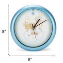 Mark Feldstein Peace On Earth Precious Moments Blue 8 x 8 Acrylic Holiday Hanging Wall Clock