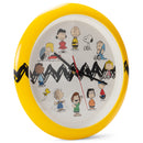 Mark Feldstein Peanuts Characters Zig Zag Yellow and Black Wall Clock, 13 Inch