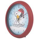 Mark Feldstein & Associates Peanuts Snoopy On Sled Linus and Lucy Sound Blue 8 x 8 Acrylic Holiday Clock