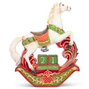 Mark Feldstein & Associates Rocking Horse Countdown White 11 inch Resin Stone Holiday DŽcor Advent Calendar