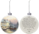 Mark Feldstein & Associates Thomas Kinkade Classic White 3.25 inch Porcelain LED Holiday Tree Ornaments Set of 3