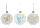 Mark Feldstein & Associates Precious Moments White 3.25 inch Porcelain Holiday Tree Ornaments Set of 3