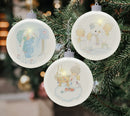 Mark Feldstein & Associates Precious Moments White 3.25 inch Porcelain Holiday Tree Ornaments Set of 3
