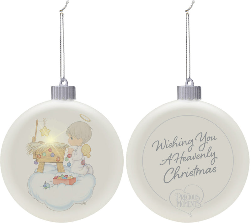 Mark Feldstein & Associates Precious Moments White 3.25 inch Porcelain Holiday Tree Ornaments Set of 3