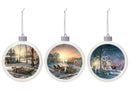 Mark Feldstein & Associates Wild Wings Classic White 3.25 inch Porcelain Holiday Tree Ornaments Set of 3