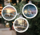 Mark Feldstein & Associates Wild Wings Classic White 3.25 inch Porcelain Holiday Tree Ornaments Set of 3