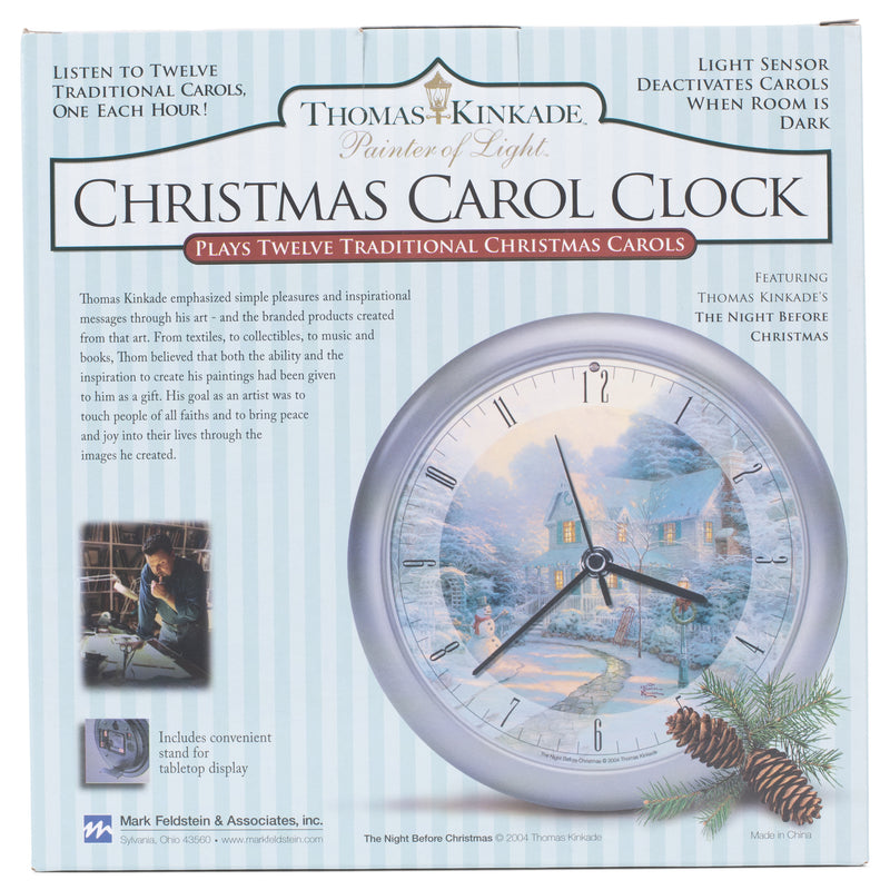Mark Feldstein & Associates Thomas Kinkade The Night Before Christmas Musical Musical Christmas Carol Clock-8"