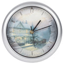 Mark Feldstein & Associates Thomas Kincade Victorian IV Silver Tone 8 x 8 Acrylic Holiday Wall Clock