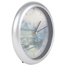 Mark Feldstein & Associates Thomas Kincade Victorian IV Silver Tone 8 x 8 Acrylic Holiday Wall Clock