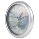 Mark Feldstein & Associates Thomas Kincade Victorian IV Silver Tone 8 x 8 Acrylic Holiday Wall Clock