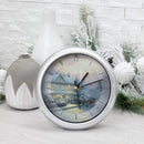 Mark Feldstein & Associates Thomas Kincade Victorian IV Silver Tone 8 x 8 Acrylic Holiday Wall Clock