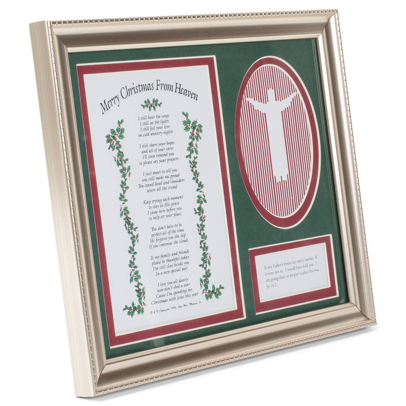 Merry From Heaven Green and Red 11 x 9 Acrylic Holiday Wall and Tabletop Frame