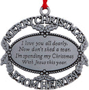Merry Christmas from Heaven Pewter Keepsake Ornament with Poem in Gift Box