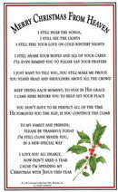 Merry Christmas from Heaven Remembrance Picture Keepsake Ornament with Poem in Gift Box
