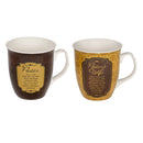Pastor & Pastors Wife Filigree Medallion 16 Ounce Stoneware Coffee Mugs Boxed Set of 2