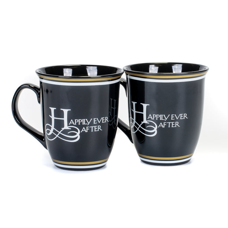 Mr And Mrs Happily Ever After 16 Ounce Ceramic Stoneware Coffee Mug Set of 2