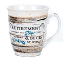 Retirement Working At Living Distressed Wood Design 16 Ounce Ceramic Stoneware Coffee Mug