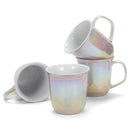 Purple With Cream Glossy Rainbow Glaze 17 ounce Stoneware Coffee Cup Mugs Set of 4