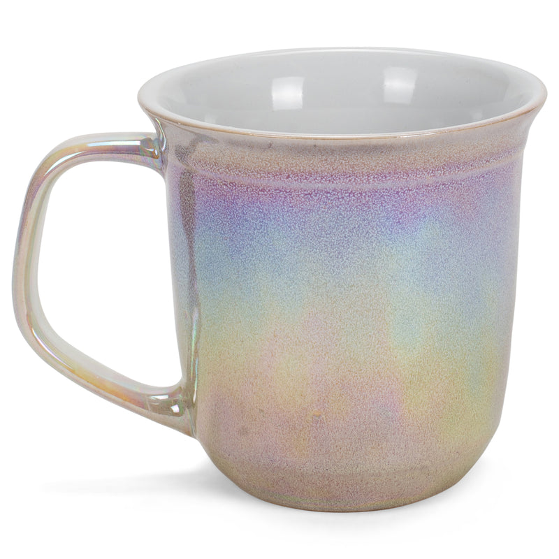 Purple With Cream Glossy Rainbow Glaze 17 ounce Stoneware Coffee Cup Mugs Set of 4
