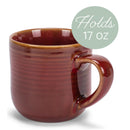 Elanze Designs Burnt Auburn Red Glossy Rainbow Reactive Glaze 17 ounce Stoneware Coffee Cup Mugs Set of 4