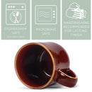 Elanze Designs Burnt Auburn Red Glossy Rainbow Reactive Glaze 17 ounce Stoneware Coffee Cup Mugs Set of 4