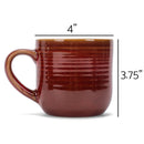Elanze Designs Burnt Auburn Red Glossy Rainbow Reactive Glaze 17 ounce Stoneware Coffee Cup Mugs Set of 4