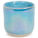 Blue Glossy Rainbow Glaze 17 ounce Stoneware Coffee Cup Mugs Set of 4