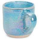 Blue Glossy Rainbow Glaze 17 ounce Stoneware Coffee Cup Mugs Set of 4