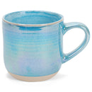 Blue Glossy Rainbow Glaze 17 ounce Stoneware Coffee Cup Mugs Set of 4