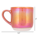 Elanze Designs Burnt Orange Glossy Iridescent Rainbow Reactive Glaze 17 ounce Stoneware Coffee Cup Mugs Set of 4