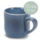 Elanze Designs Cobalt Blue Glossy Rainbow Reactive Glaze 17 ounce Stoneware Coffee Cup Mugs Set of 4