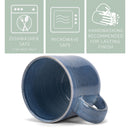 Elanze Designs Cobalt Blue Glossy Rainbow Reactive Glaze 17 ounce Stoneware Coffee Cup Mugs Set of 4