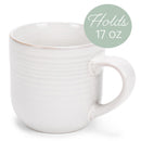 Elanze Designs Classic White Glossy Rainbow Reactive Glaze 17 ounce Stoneware Coffee Cup Mugs Set of 4