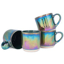 Elanze Designs Emerald Green Glossy Iridescent Rainbow Reactive Glaze 17 ounce Stoneware Coffee Cup Mugs Set of 4
