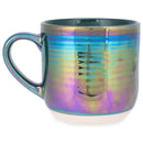 Elanze Designs Emerald Green Glossy Iridescent Rainbow Reactive Glaze 17 ounce Stoneware Coffee Cup Mugs Set of 4