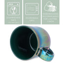 Elanze Designs Emerald Green Glossy Iridescent Rainbow Reactive Glaze 17 ounce Stoneware Coffee Cup Mugs Set of 4