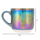 Elanze Designs Emerald Green Glossy Iridescent Rainbow Reactive Glaze 17 ounce Stoneware Coffee Cup Mugs Set of 4