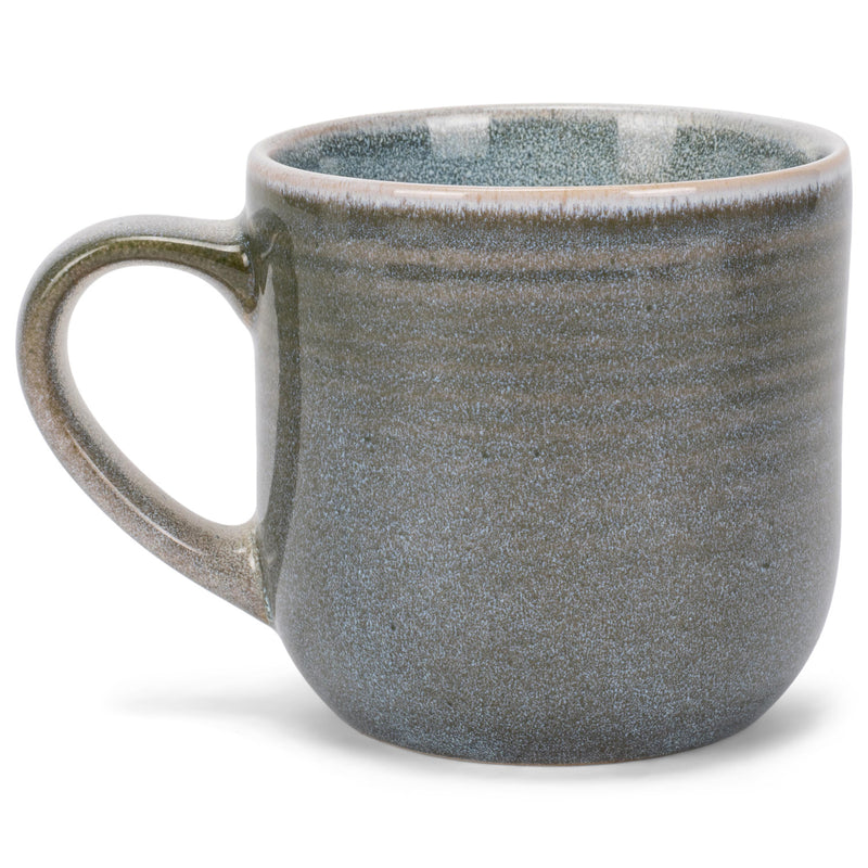 Elanze Designs Ocean Teal Blue Glossy Rainbow Reactive Glaze 17 ounce Stoneware Coffee Cup Mugs Set of 4