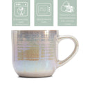 Elanze Designs Grey Glossy Iridescent Rainbow Reactive Glaze 17 ounce Stoneware Coffee Cup Mugs Set of 4